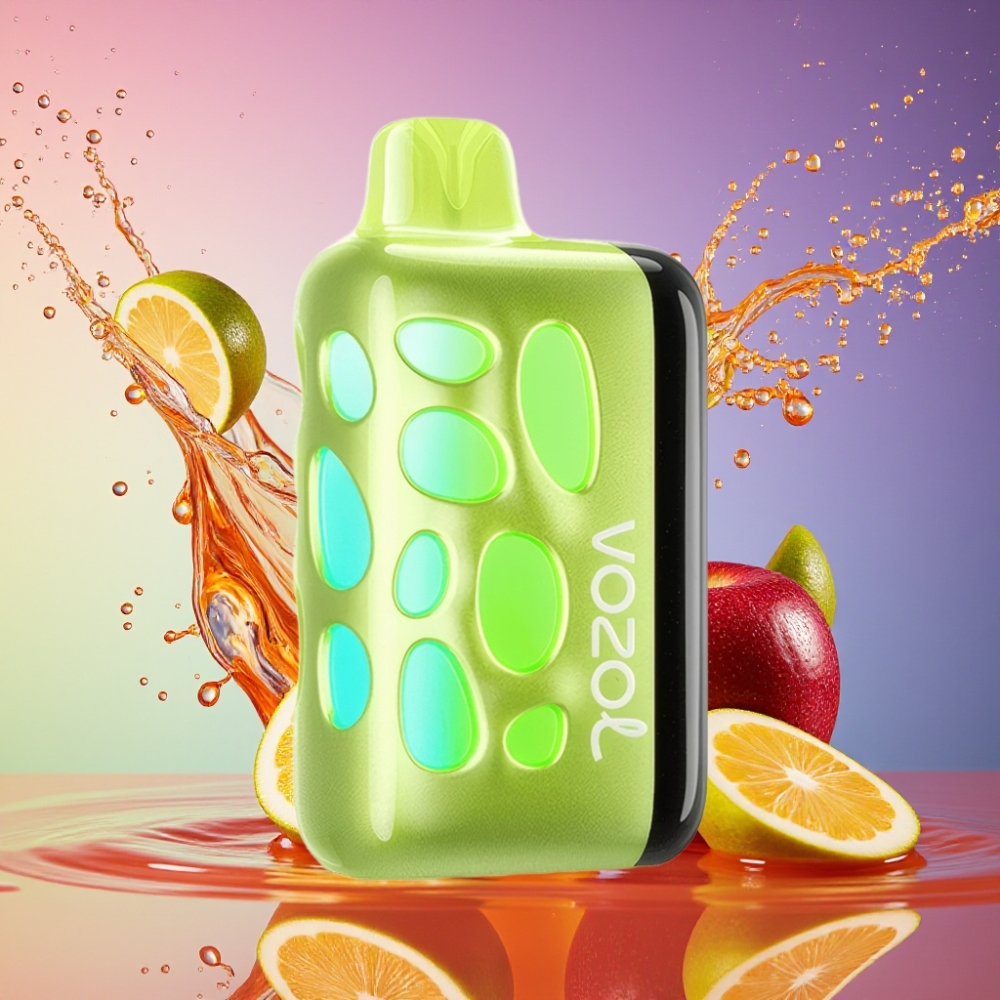 VOZOL RAVE 40000 Engangs Vape Dobbelt Æble | 270° Glødende Design Beat-Synced Party Mode 80% Opladning på 20 Min 20/50mg/ml Nikotin 1000mAh Batteri Engros Danmark