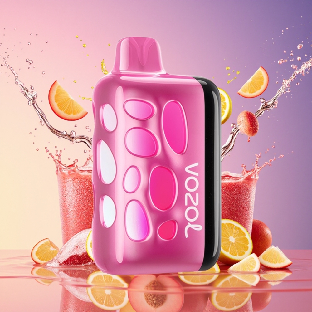 VOZOL RAVE 40000 Engangs Vape Fersken Is 270° Glødende Design Beat-Synet Festtilstand 20/50mg/ml Nikotin 1000mAh Batteri Engros Danmark