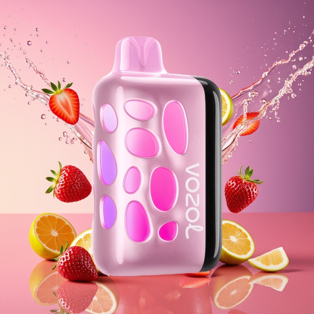 VOZOL RAVE 40000 Engangs Vape Jordbær Is | 270° Glød Design Beat-Synced Party Mode 80% Opladning på 20 Min Eclipse Damp Animation 20/50mg/ml Nikotin 1000mAh Batteri Kapacitet Engros Danmark