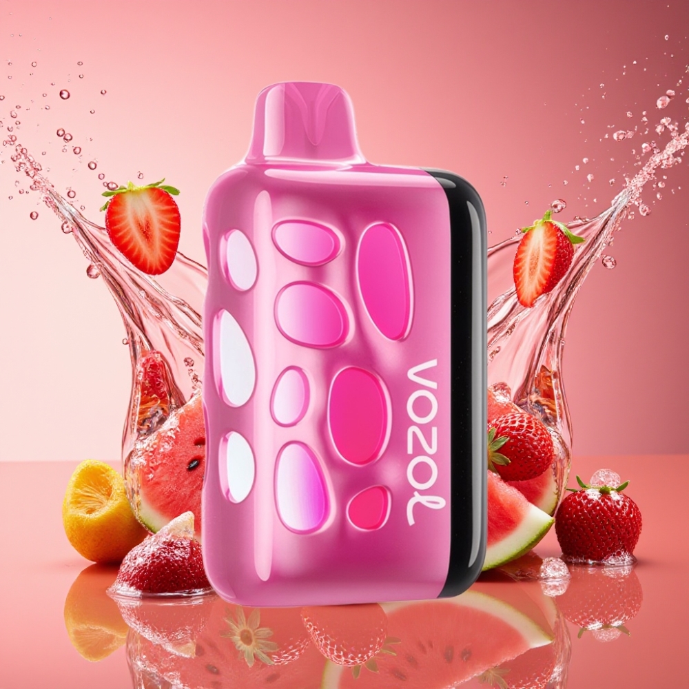 VOZOL RAVE 40000 Engangs Vape Jordbær Vandmelon 270° Vibrant Glow Beat-Syned Party Mode 20/50mg/ml 1000mAh Engros Danmark