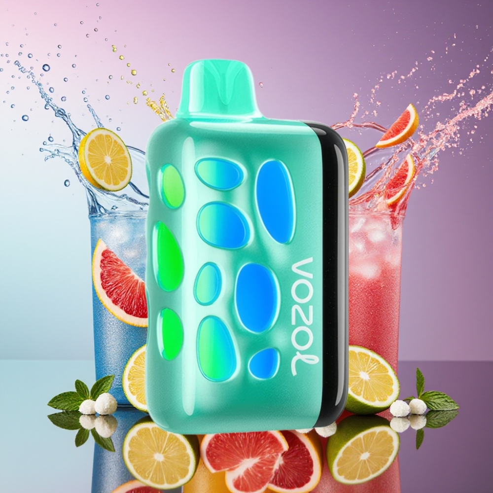 VOZOL RAVE 40000 Engangs Vape Kølig Mynte 270° Glød Design, Beat-Synced Party Mode, 80% Opladning på 20 Min, 20/50mg/ml Nikotin, 1000mAh Batteri Engros Danmark