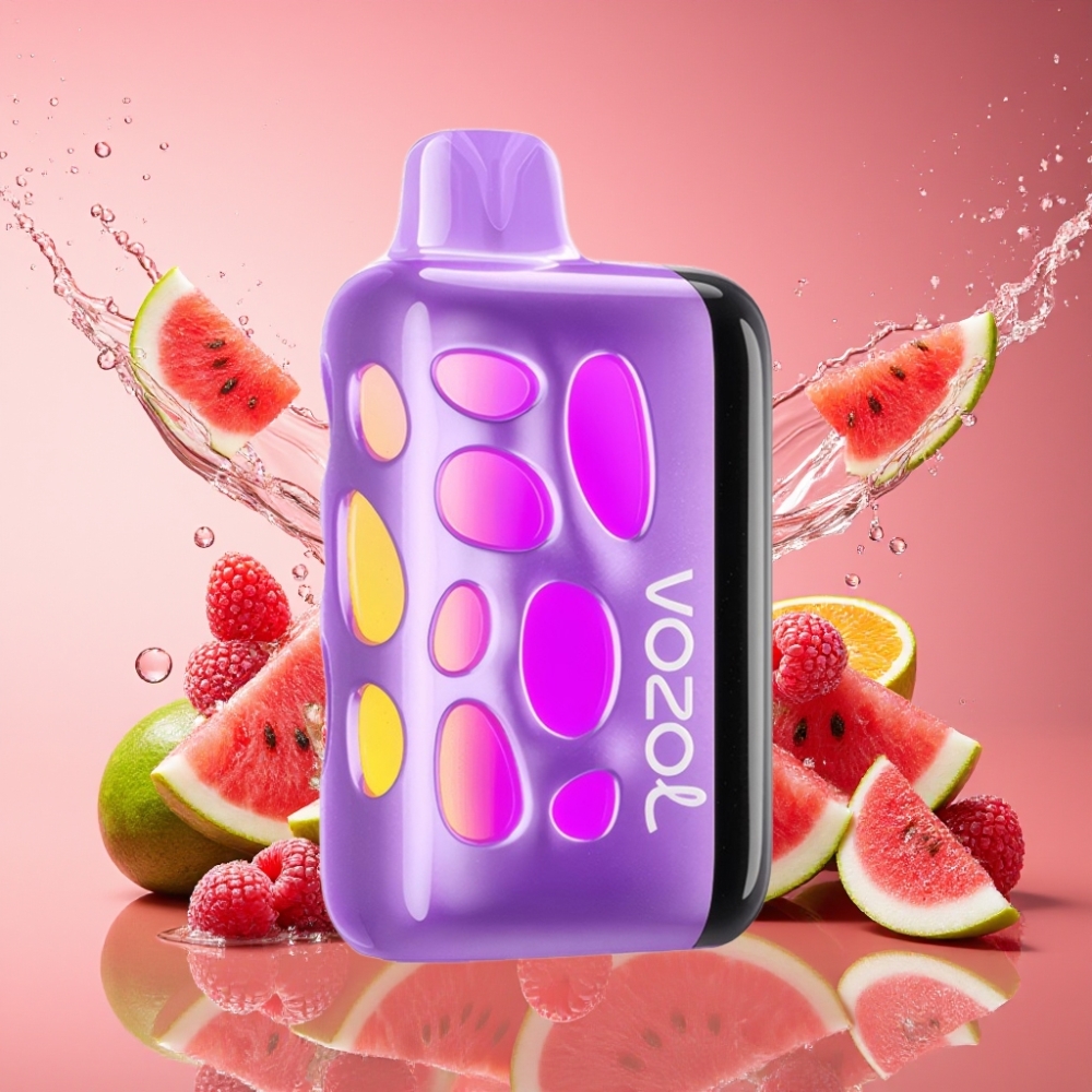 VOZOL RAVE 40000 Engangs Vape Vandmelon Razz Rancher 270° Glød Design Beat-Synet Festtilstand 80% Opladning på 20 Min 20/50mg/ml Nikotin 1000mAh Batterikapacitet Engros Danmark