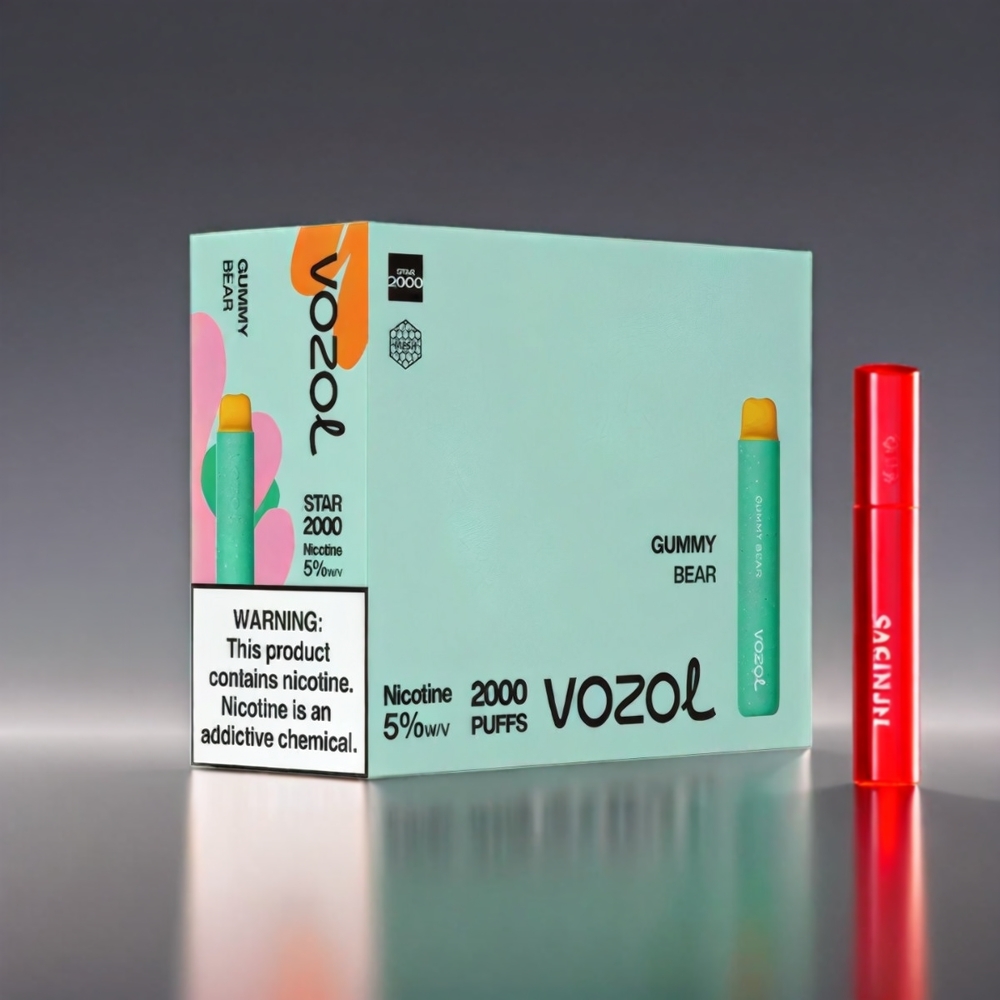 VOZOL Star Gummy Bear 20000 Puffs 2.2'' HD Skærm Dual Mesh 650mAh 0/20/50mg/ml Engros Danmark