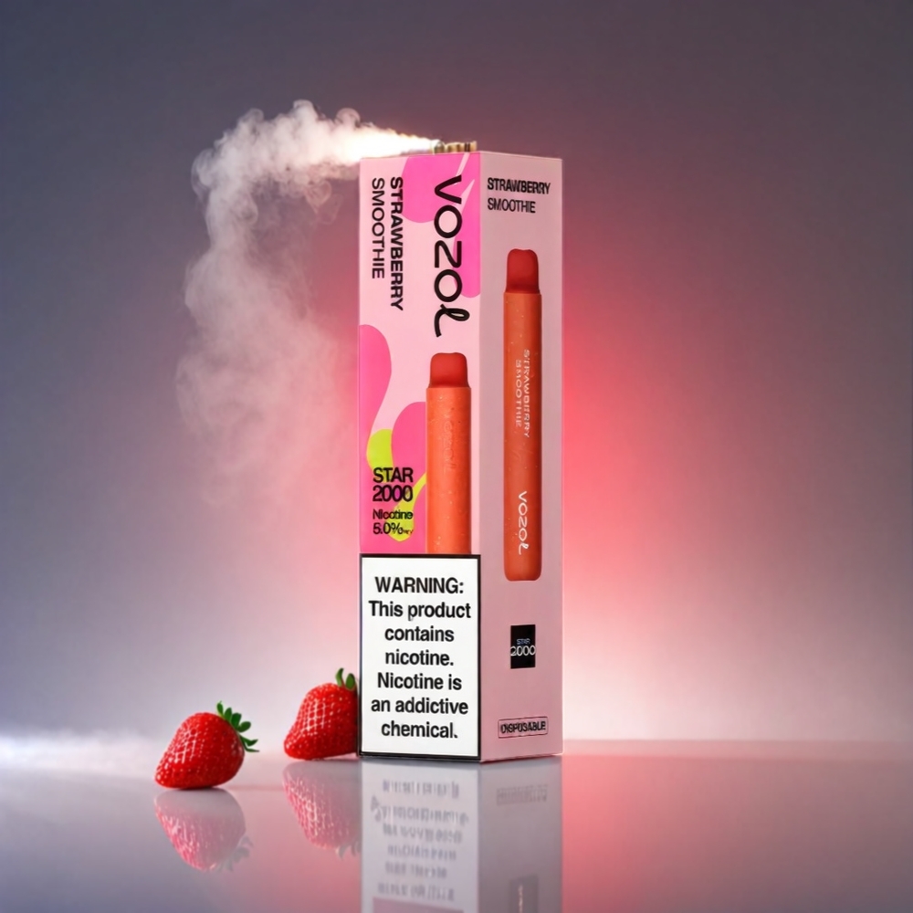 VOZOL Stjerne 20000 Puffs Jordbær Smoothie 2.2'' HD spejlskærm Dual Mesh 650mAh 0mg/ml/20mg/ml/50mg/ml Engros Danmark