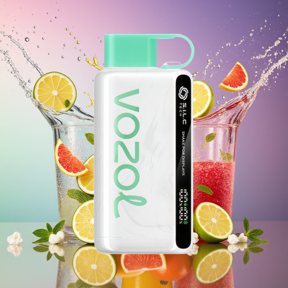 VOZOL STAR 9000/12000 Engangs Vape Citron Mynte med Shake for displays, S.i.L.C TECH, Mundstykke Beskyttelse, 650mAh Batteri, 0/20/50mg/ml Nikotin Engros Danmark
