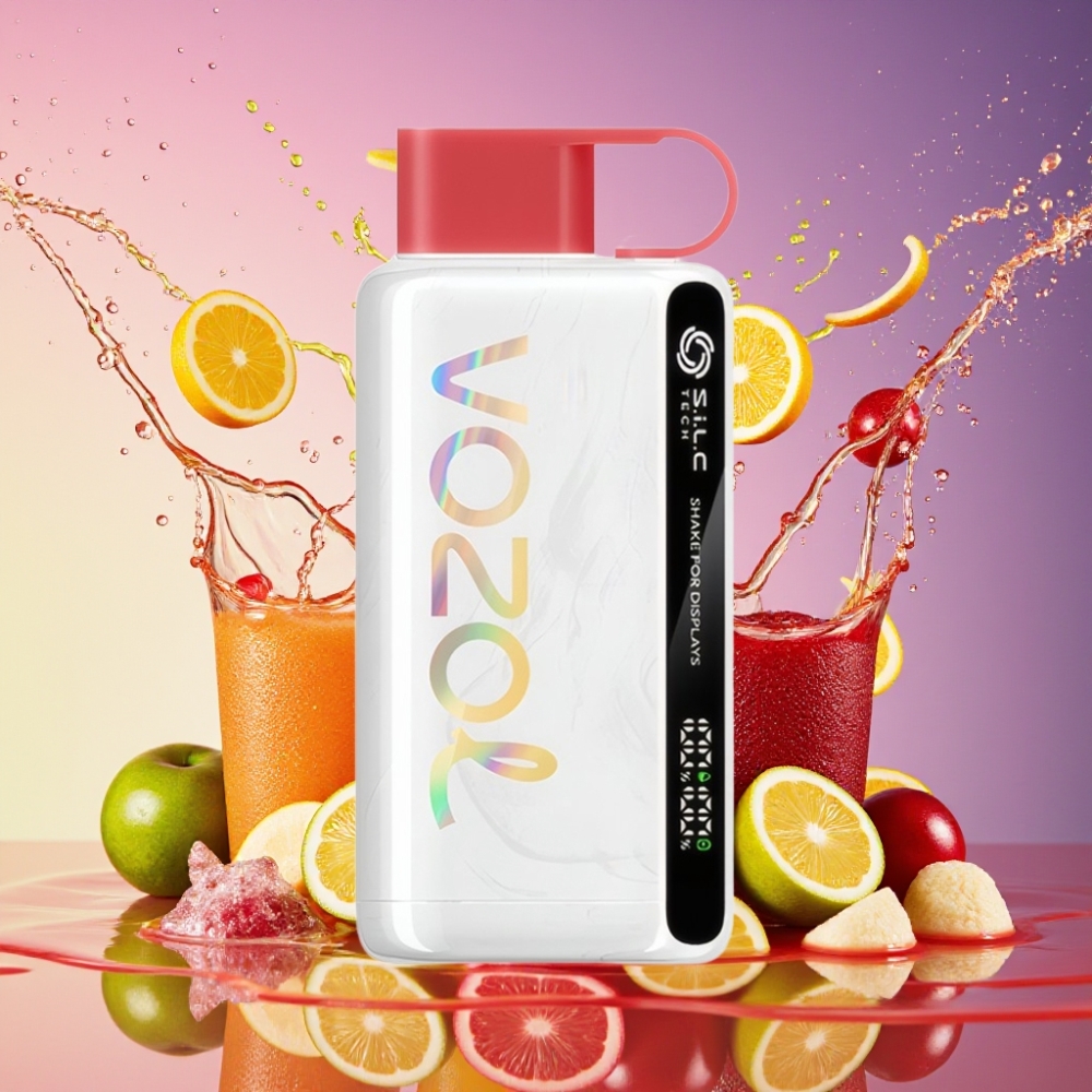 VOZOL STAR 9000/12000 Engangs Vape Dragefrugt Banan Kirsebær Ryst for Display S.i.L.C TECH Mundstykke Beskyttelse 30% Hurtigere Opladning 650mAh Batteri 0/20/50mg/ml Nikotin Engros Danmark