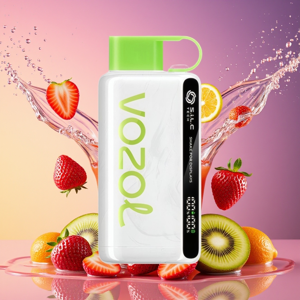 VOZOL STAR 9000/12000 engangs vape jordbær kiwi Shake for displays 30% hurtigere opladning 650mAh Engros Danmark