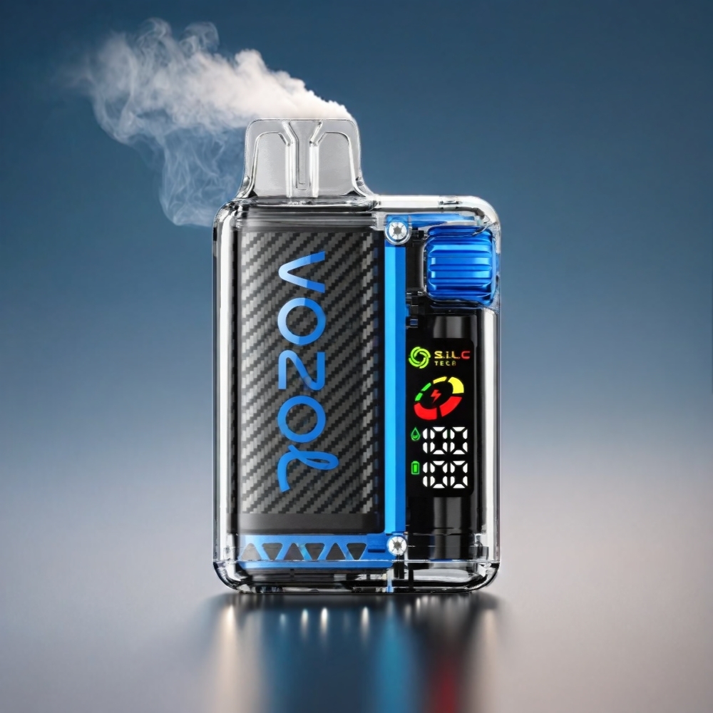 VOZOL Vista 20000 Puffs Genopladelig 650mAh 2% Nikotin MTL OLED S.i.L.C Dual Mesh MCU 65% PCR 6W Blå Hindbær Engros Danmark