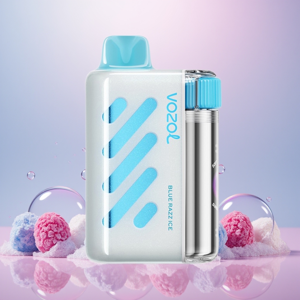 VOZOL VISTA 40000 Pust Opladningsbar E-cigaret MTL 1000mAh 2% Nikotin Mesh Coil Blå Hindbær Is Display S.i.L.C Engros Danmark